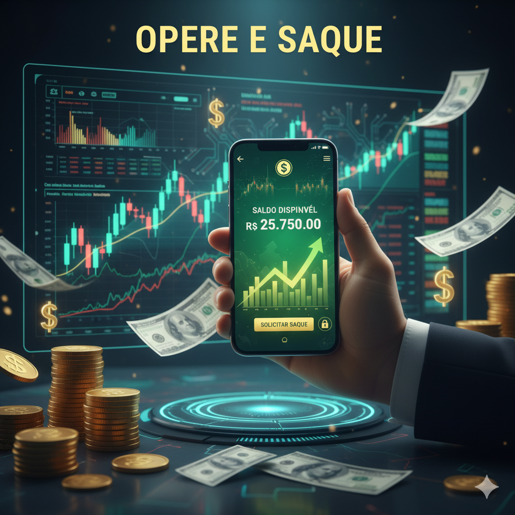 Mão recebendo dinheiro, simbolizando o saque dos lucros