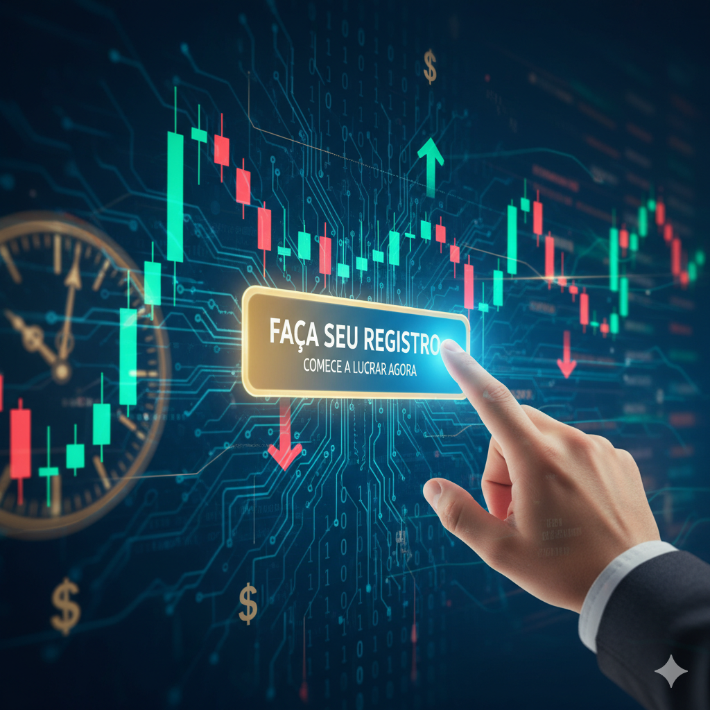 Ilustração de uma pessoa se registrando online